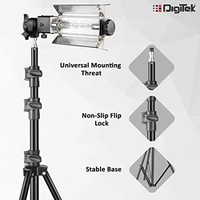 DIGITEK® Heavy-Duty Porta Kit (250cm in Height) with Pair of Light Stands, Porta Lights Pair of Umbrellas and Carry Bag for Studio Setup (Porta Kit 9FT L)